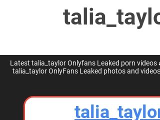 talia taylor nudes|talia